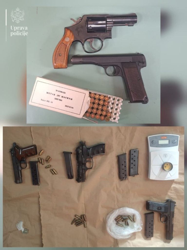 Policija širom Crne Gore zaplijenila drogu i oružje: Više osoba uhapšeno u koordinisanoj akciji