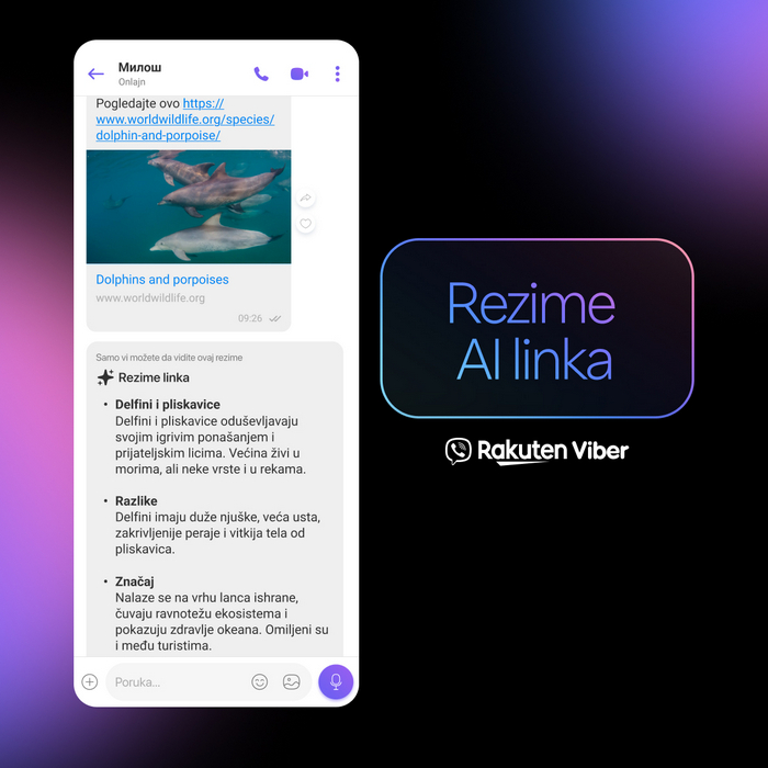 Viber uvodi novu AI funkciju: Automatski rezime linkova direktno u četu