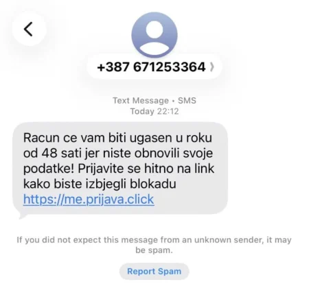 Nova digitalna prevara u Crnoj Gori: Lažne SMS poruke pokušavaju da ukradu lične podatke građana